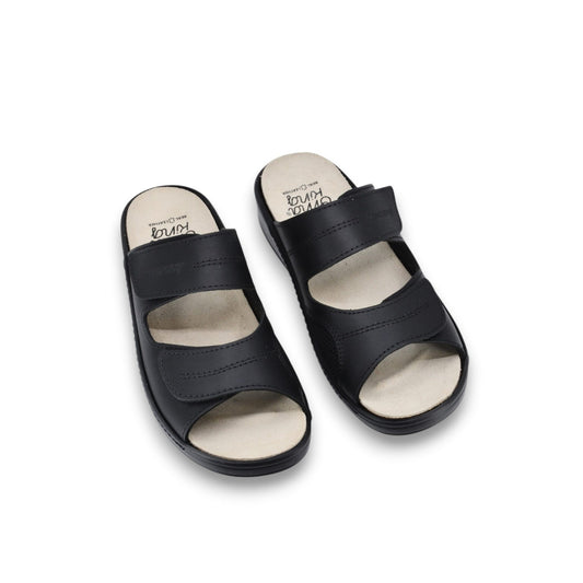 Professional Heel-Cushioned Sandals - Black - ORÉA PARIS
