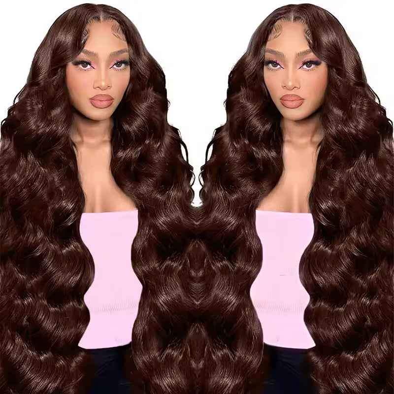 Wig Human Hair Lace Front Wig 13x4 High-Definition Brown Lace Front Wig Human Hair With Aligned Cuticles Vietnam Wig