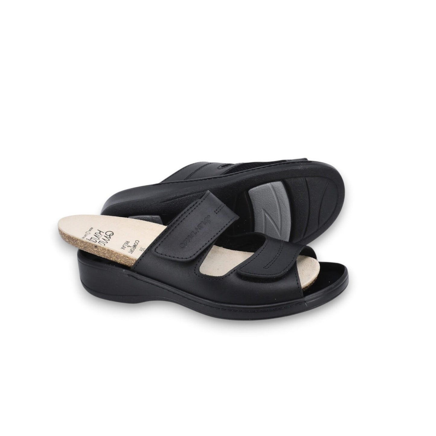 Professional Heel-Cushioned Sandals - Black - ORÉA PARIS