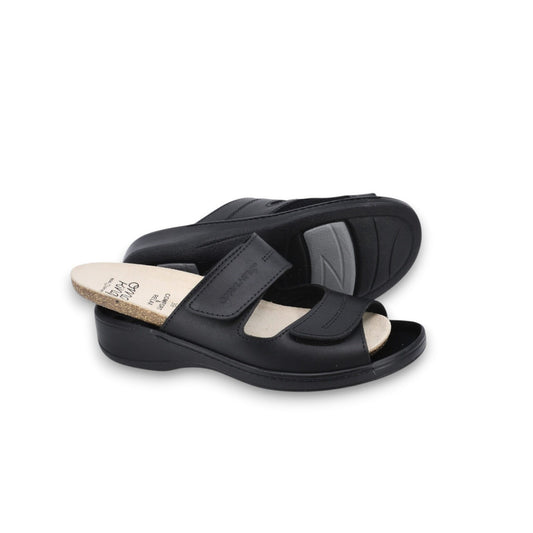 Professional Heel-Cushioned Sandals - Black - ORÉA PARIS